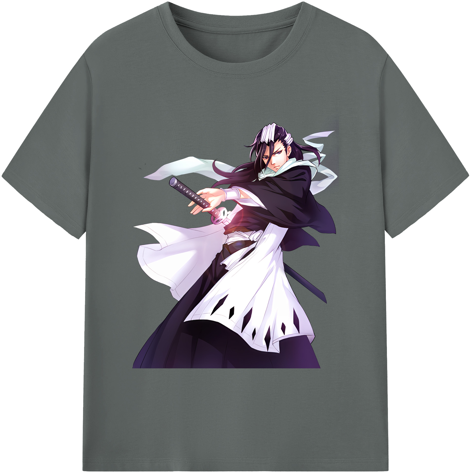 （画像用） ブリーチ くちき びゃくや BLEACH Kuchiki Byakuya 綿100％ メンズ半袖Tシャツ｜肌触りやわらか＆通気性